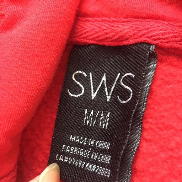 Red zip up hoodie long sleeve sweater - Picture 4 of 4